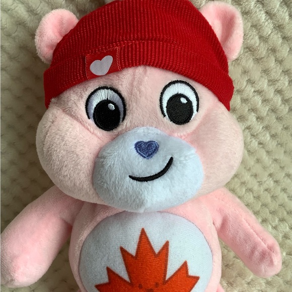 Basic Fun Plush True North Care Bear Canadian Exclusive Pink Red Hat Maple Leaf - Picture 16 of 16